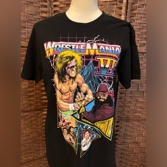 Westlemania VI 6 Wrestling Wrestle Black Shirt Ultimate Warrior Macho Man Medium - Picture 10 of 11